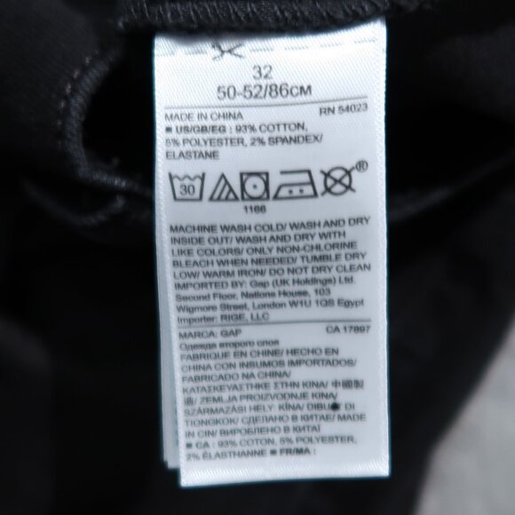 Gap Jeans Womens 32x30 Black 1969 Straight Medium Rise Dark Wash Stretch Goth - Picture 13 of 14